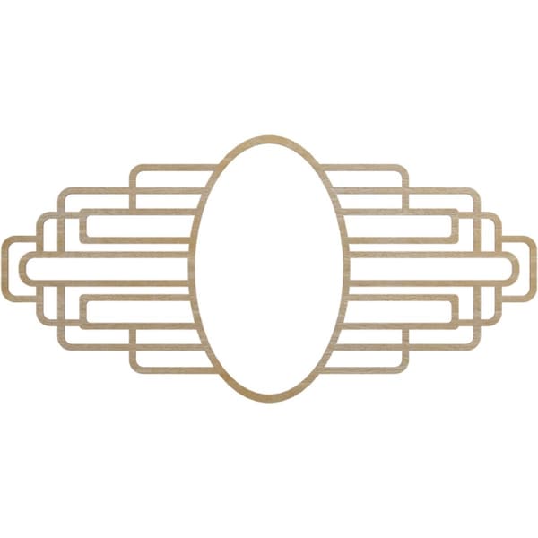 Ekena Millwork Elizabeth Wood Fretwork Pierced Ceiling Medallion, Hickory, 38"W x 19"H x 10 1/2"IW x 18"IH x 1/4"T CMWP38X19X0250EBHI - main